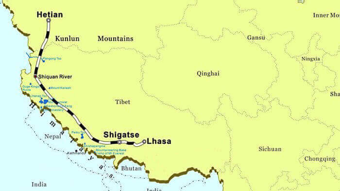 Die Qinghai-Tibet-Eisenbahnkarte - Finden Sie die geeignetsten Route für Ihre Zugreise nach Tibet